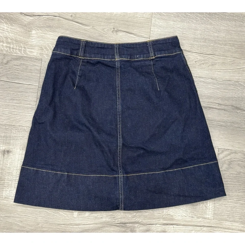 Kate‎ Spade W/ Flower Embroidered A Line Skirt Jeans Size 2 Missing Button